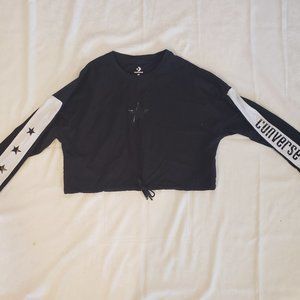Converse Medium Cropped Black and White Sweatshirt